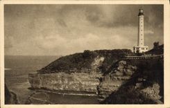Vintage Postcard Biarritz Headlight the Holy Cape Martin and the headlight