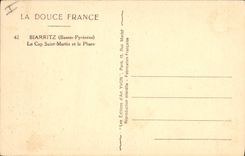 Vintage Postcard Biarritz Headlight the Holy Cape Martin and the headlight