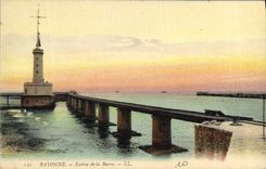 Vintage Postcard Bayonne Headlight Entered of the Bar