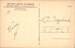 Vintage Postcard Headlight Surroundings of Dieppe Varrengeville on Sea the headlight of Ailly