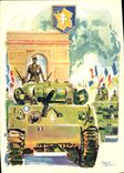 Modern Postcard Militaria Tank Tank Philippe Leclerc de Hauteclocque Marshal of France Paris Triumphal arch