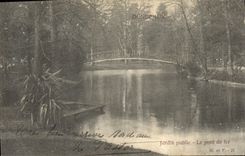 Vintage Postcard Bridge Bordeaux Park the iron bridge
