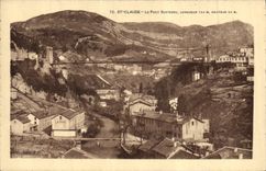 Vintage Postcard Bridge St Claude the suspended bridge