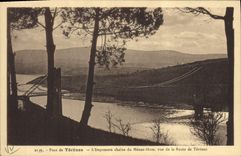 Vintage Postcard Pont of Terenez imposing Chaine of Carry out Hom seen of the road of Terenez