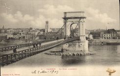 Vintage Postcard Suspended bridge Valence