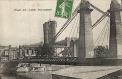 Vintage Postcard Agde Suspended bridge