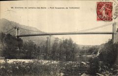 Vintage Postcard Bridge Surroundings of Lamalou the Baths Suspended bridge of Tarassac