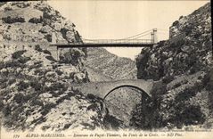 Vintage Postcard Bridge Surroundings of Puget Theniers bridges of the Cross