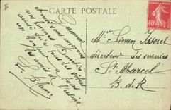 Postal Puente suspendido sobre la Ródano