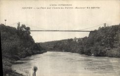 Vintage Postcard Bridge on Isere with the Perron Izeron Isere