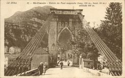 CPA Entree du Pont suspendu St Claude 