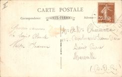 Vintage Postcard Entered of the Suspended bridge St Claude