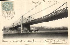 Vintage Postcard Bridge on the Loire Onzain