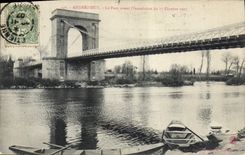 Vintage Postcard Andrezieux the Bridge before the flood of October 17th, 1907
