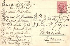 Vintage Postcard Fantaisie Birds Bag has back (in relief)