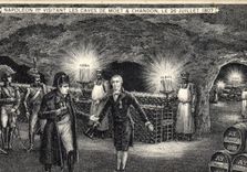 CPA Folklore Vin Vendange Champagne Napoleon 1er visitant les caves de Moet et Chandon 