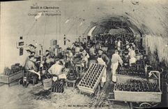 Vintage Postcard Folklore Wine Vintage Champagne Moet & Chandon Building sites of discharging