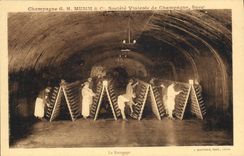 CPA Folklore Vin Vendange Champagne Mumm Le remuage 