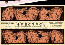 CPA Publicite Opotherapie Serique Spectrol Serum hemopoietique frais de cheval Laboratoires Lancosme Avenue Victor Emmanuel III Paris 8eme 