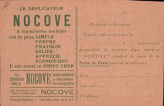 CPA Publicite Nocove Rue Condorcet Paris 9eme