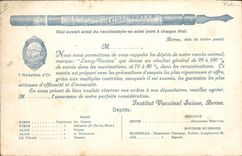 CPA Publicite Institut vacinal Suisse Berne Lancy Vaxina 