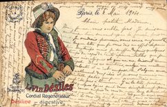 Vintage Postcard Publicity Wine Desiles Paris