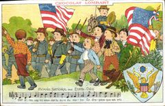 CPA Publicite Chocolat Lombart Hymne national des Etats Unis 