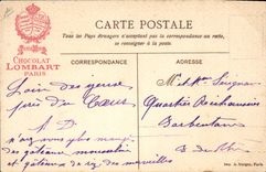 CPA Publicite Chocolat Lombart Les dentelles Alencon Vieille rue 