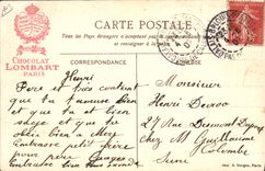 Vintage Postcard Publicity Lombart Chocolate laces the Green Quay