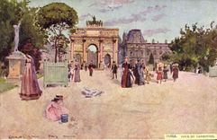 Vintage Postcard Fantasy Illustrator Stein Paris Court of the Carousel