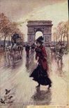 Vintage Postcard Fantasy Illustrator Stein Paris the Triumphal arch of Star