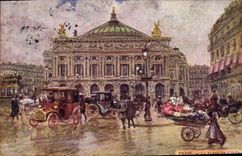 Vintage Postcard Fantaisie Illustrator Stein Paris Places Opera