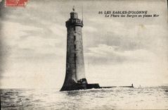 CPA Phare des barges en pleine mer Les Sables d'Olonne