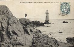 CPA Phare Saint Nazaire Le phare et la pointe de Ville es Martin