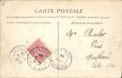 Vintage Postcard Headlight Le Havre the pier one day of heavy weather