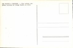 Modern Postcard Militaria Of Tunis has His a car amphibian crosses an Italian village in ruin