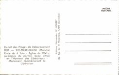 Modern Postcard Militaria co. Mother Church Places of June 6th Eglise Monument commemorating the release
