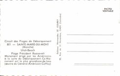 Modern Postcard Militaria Holy Marie of the Mount Utah Beach Beach President Rossevelt