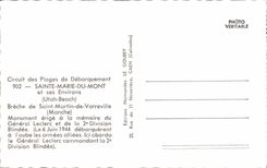 Modern Postcard Militaria Holy Marie of the Mount and her surroundings Utah Beach Breach of Saint Martin de Varreville