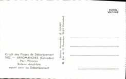 Modern Postcard Militaria Arromanches Port Winston amphibious Port amphibious Boat having been used for the unloading