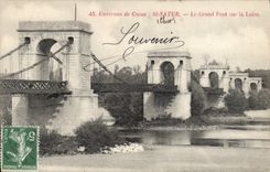 Vintage Postcard the large Bridge on the Loire Surroundings of Cosne St Satur