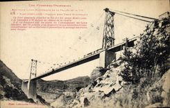 Vintage Postcard Bridge Gisclard Passage of an electric train