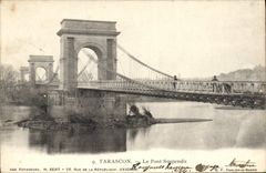 Vintage Postcard Tarascon Suspended bridge