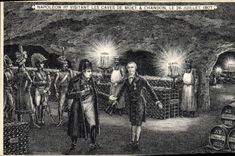 CPA Folklore Vin Vendange Champagne Moet & Chandon Napoleon 1er visitant les caves de Moet & Chandon 