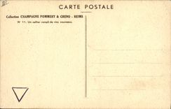 CPA Folklore Vin Vendange Champagne Pommery & Greno Reims Un cellier rempli de vins nouveaux