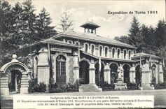 Vintage Postcard Folklore Wine Vintage Champagne Moet & Chandon Exposure of Turin 1911 Epernay