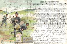 CPA Publicite Roulez tambourds ! Chocolat Suchard Militaria