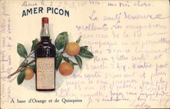 Vintage Postcard Publicity Picon Land-mark Containing orange and of Cinchona