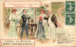 CPA Publicite Creme de Menthe Marie Brizard & Roger Marthe Regnier