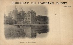 CPA Publicite Chocolat de l'Abbaye d'Igny Marne Vizille Le chateau